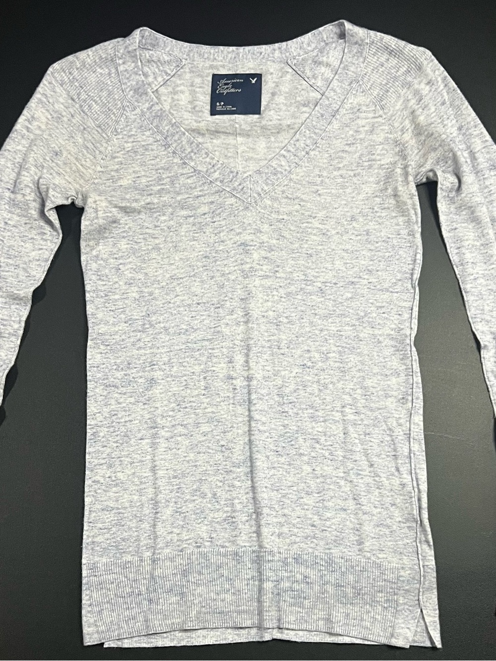 American Eagle Outfitters Light Heather Gray V-Neck Sweater